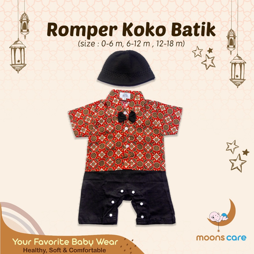 (BONUS PECI)ROMPER KOKO BATIK BAYI ROMPER BATIK ROMPER BORDIR ROMPER BAJU MUSLIM