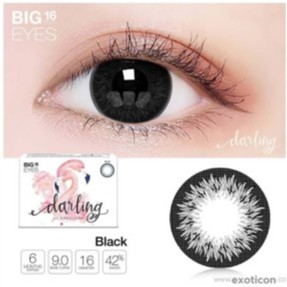 SOFTLENS DARLING NORMAL  BIG EYES 16MM BY X2 EXOTICON-DARLING BLACK