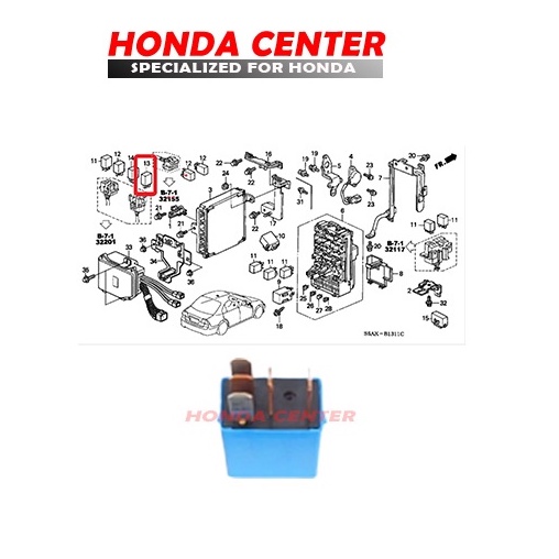 relay fuel pump rilai rilay pompa minyak 5 kaki 5 pin civic vti vtis crv stream mobil honda 2001 2002 2003 2004 2005 2006 39794-S5A-003