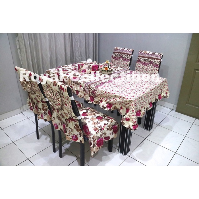 Taplak Meja Makan - Set Sarung Kursi Makan / Taplak Meja / Ctc / Cover Kursi Bonita