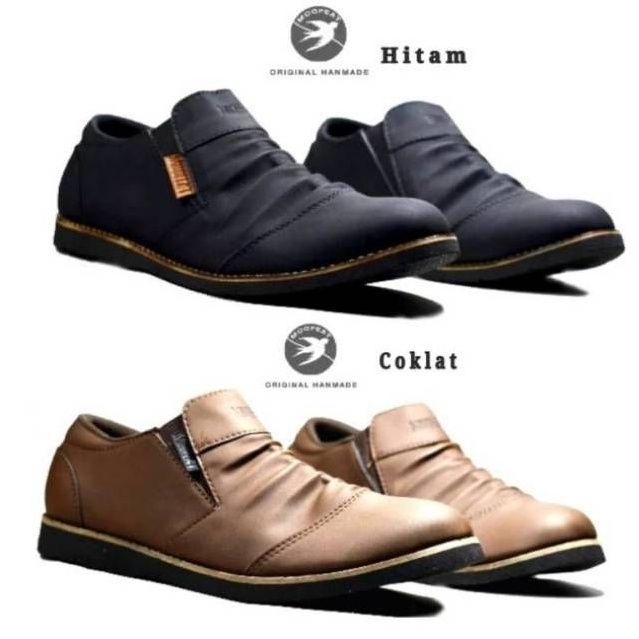 BEST PRODUCT - Sepatu Pria Original wringkle fashion semi pantofel formal kerja kasual hitam coklat