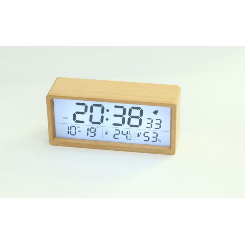 Jam kayu digital multifungsi / wooden clock