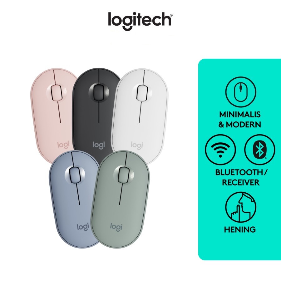 LOGITECH M350 PEBBLE MOUSE WIRELESS BLUETOOTH SLIM SILENT WIRELESS