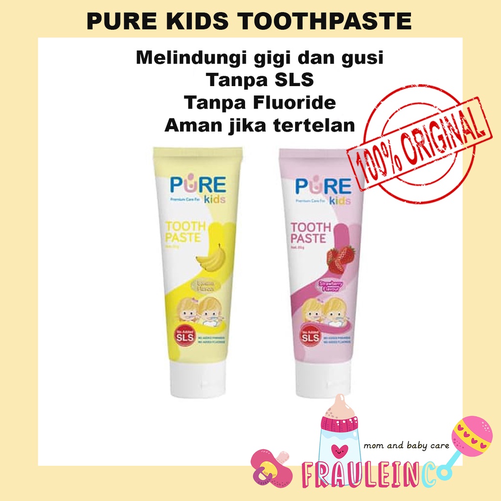 *FRAULEINCO* Pure Kids Toothpaste - 50gr / Odol merek PURE / Toothpaste for kids PURE