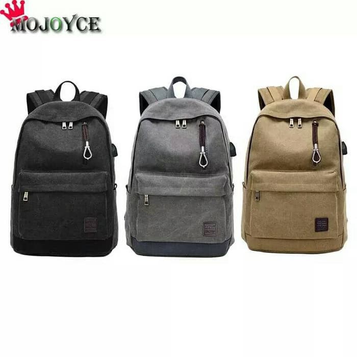 (T) TERMURAH tas ransel pria wanita kanvas tas laptop tas sekolah tas kerja