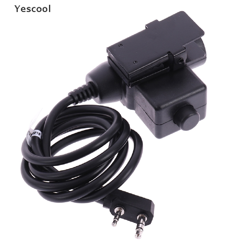 Yescool Z-TAC U94 Headset PTT Radio Militer 2 Pin Warna Hitam Untuk Kenwood