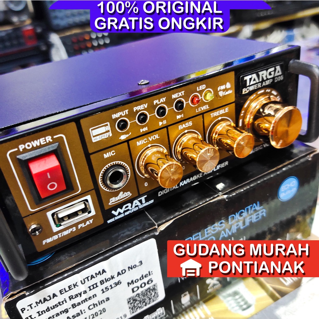 Amplifier Power Bluetooth Targa Mini bisa untuk rumahan atau untuk mobil motor kendaraan AC DC