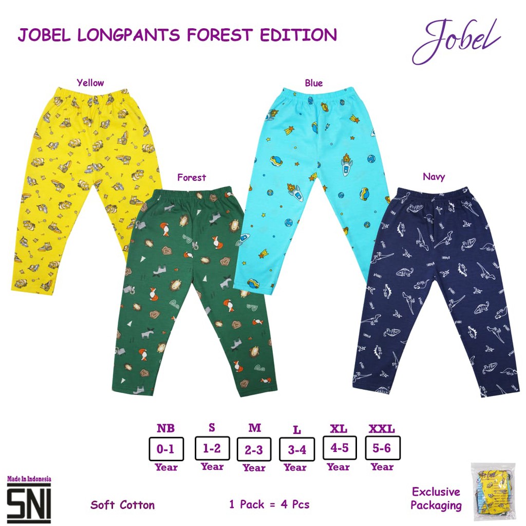 Jobel Longpants  FOREST Edition isi 4 pcs - Celana Panjang Anak