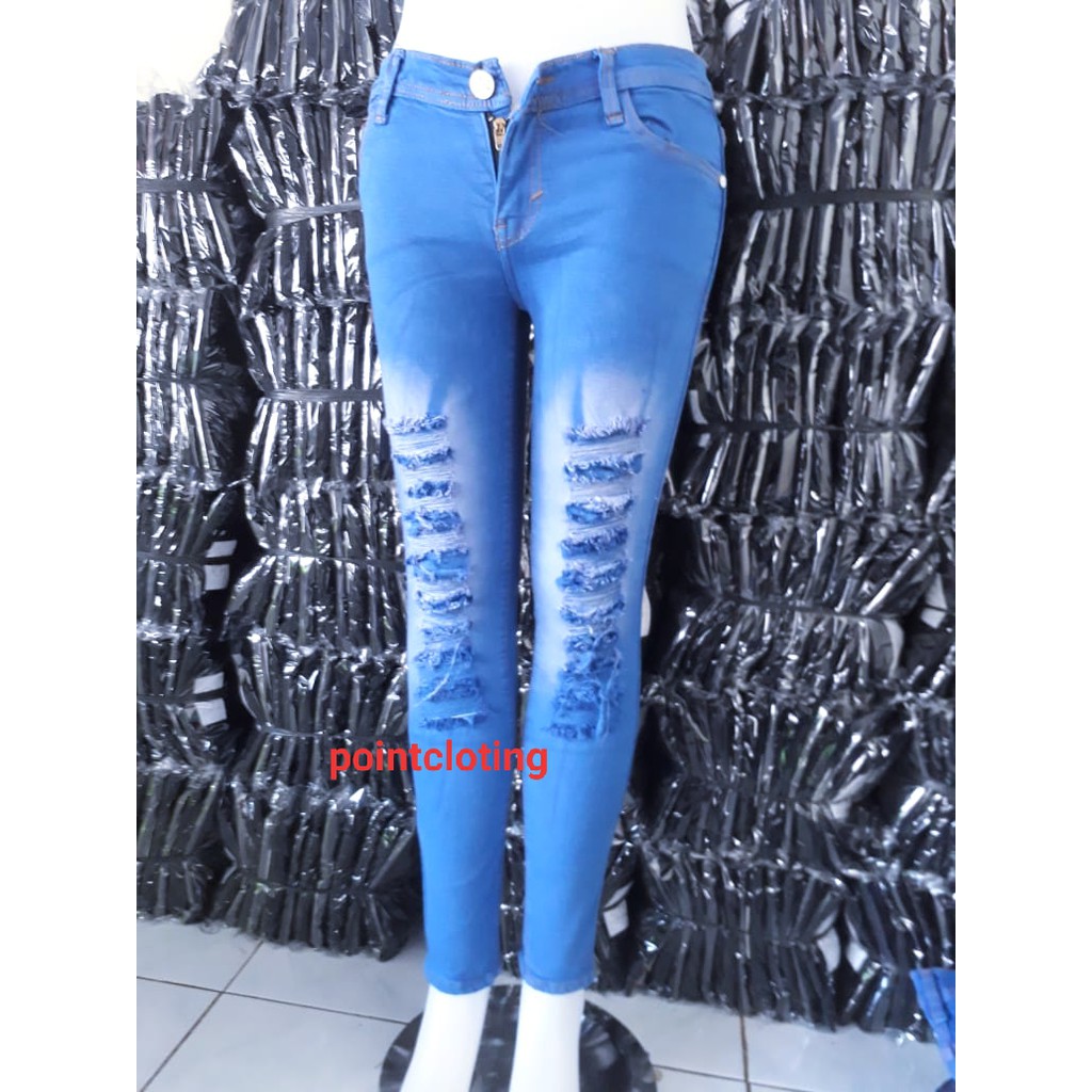 celana jeans panjang wanita sobek