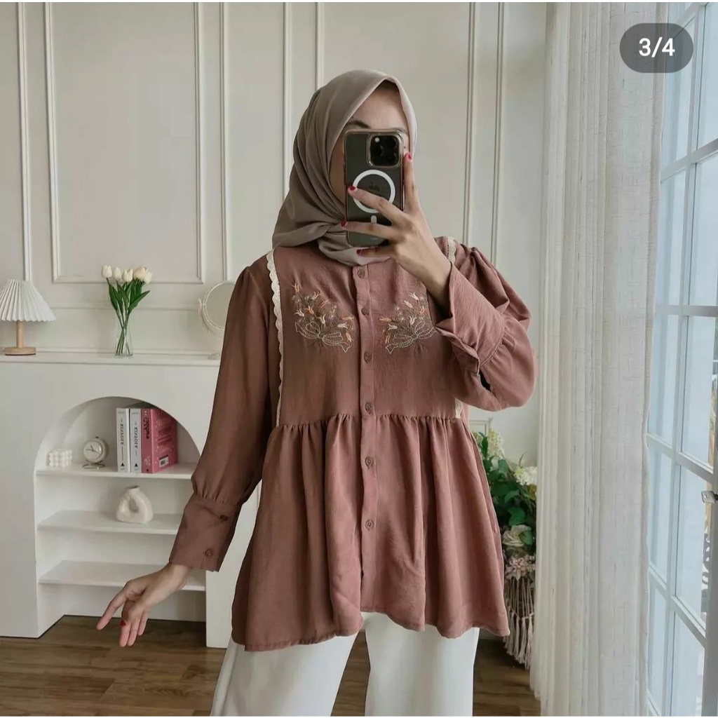 BORDIR Dara Blouse Jumbo || Ukuran S M L XL XXL XXXL 5L