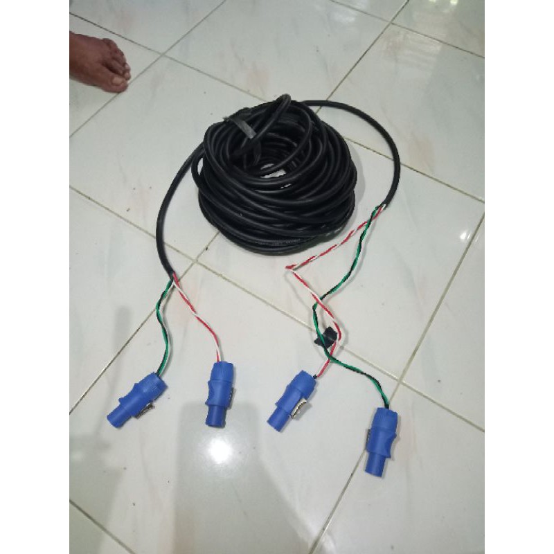 kabel speaker isi 4 panjang 10m sudah lengkap dengan speakon