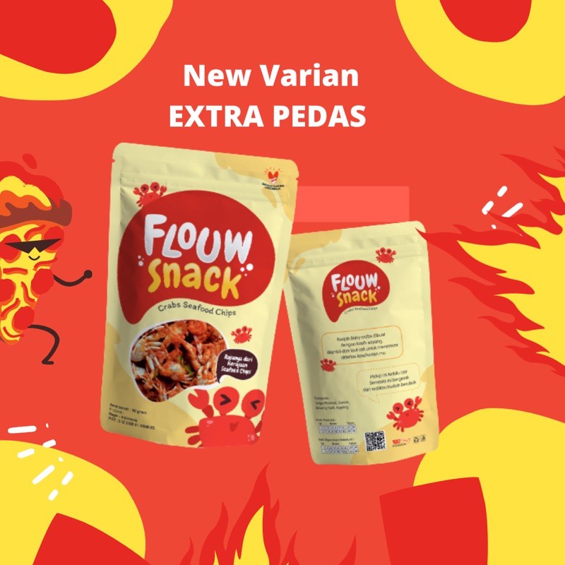 

Keripik Seafood Baby Crab Makanan Ringan Flouw Snack Rasa Exstra Pedas Gurih Enak Asli Kepiting.