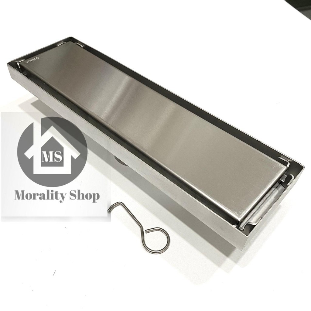 Smart Drain 30cm stainless 304 Minimalis T93/F90 - Floor tile Drain saringan got air stenlis