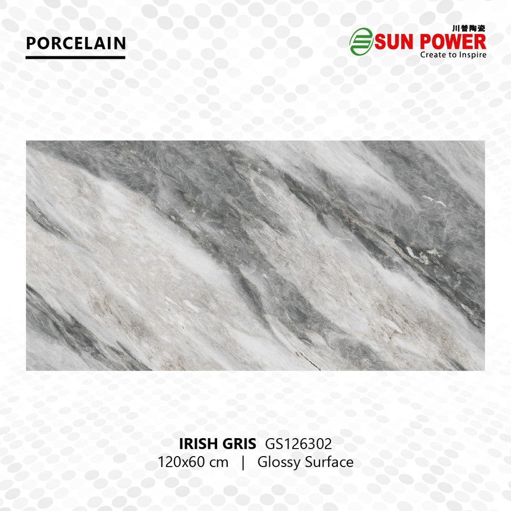 Granit Lantai Glossy Polished - Irish Gris 120x60 | Sun Power