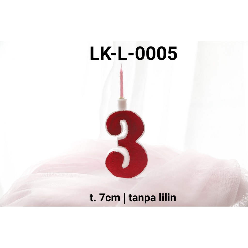 LK-L-0005 Tempat lilin plastik lokal angka 3 tiga yamama baking