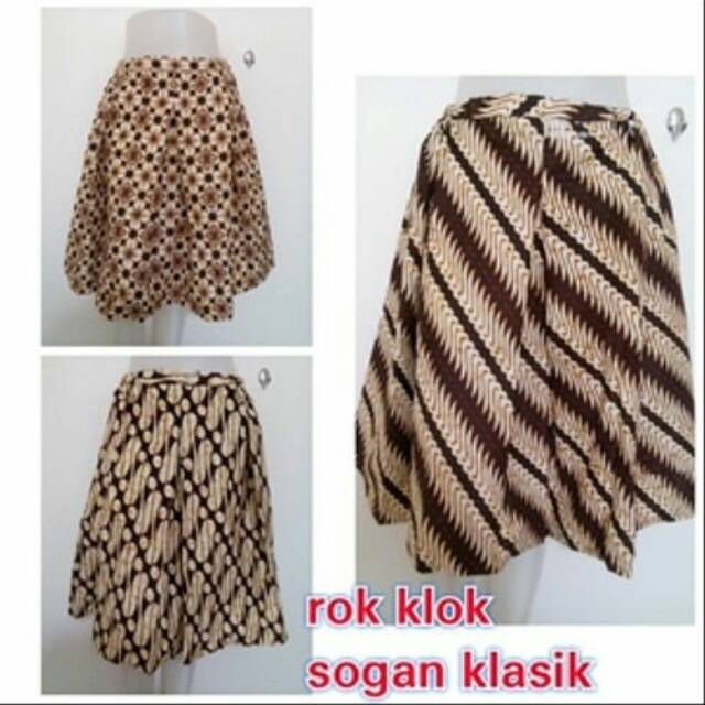 Rok Klok Pendek Sogan Klasik Batik Gading Santosa Parang Cantik Bawahan Kebaya