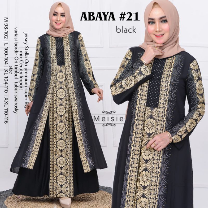 ABAYA PUTIH ARAB BORDIR ZOYA TURKEY MAXI DRESS MUSLIM