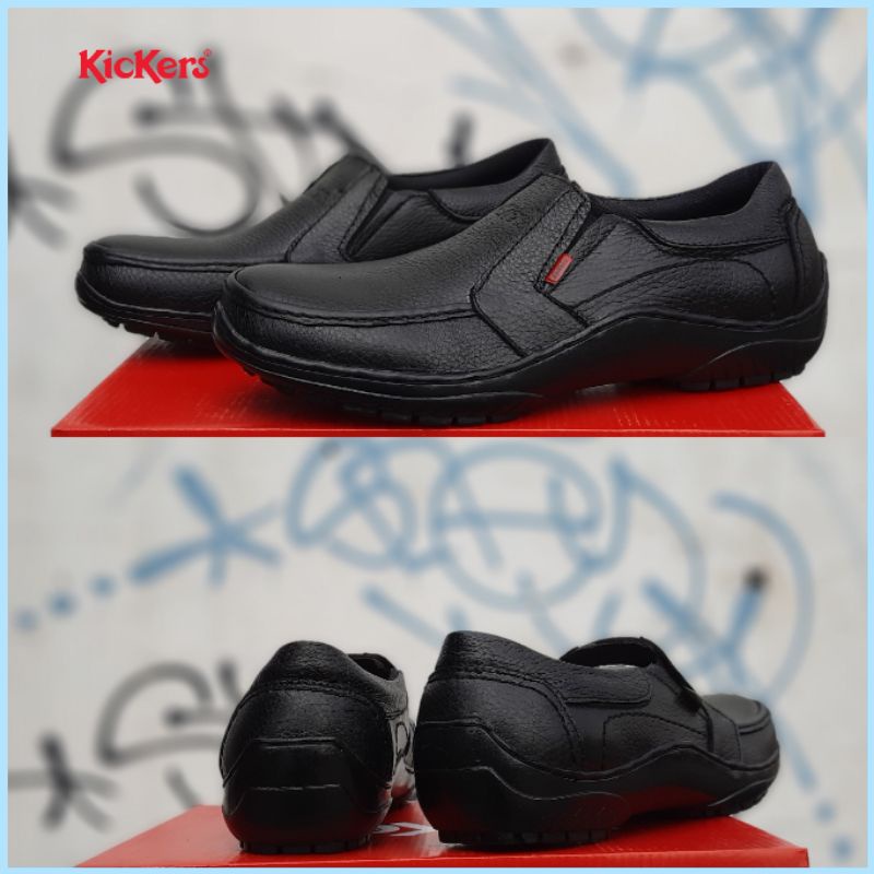 sepatu kasual pria kickers kulit asli sepatu formal slip on kickers kulit asli