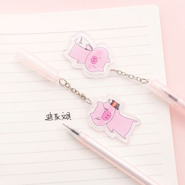 pen gel gantungan babi pig pendant gel pen (4B2) spe077