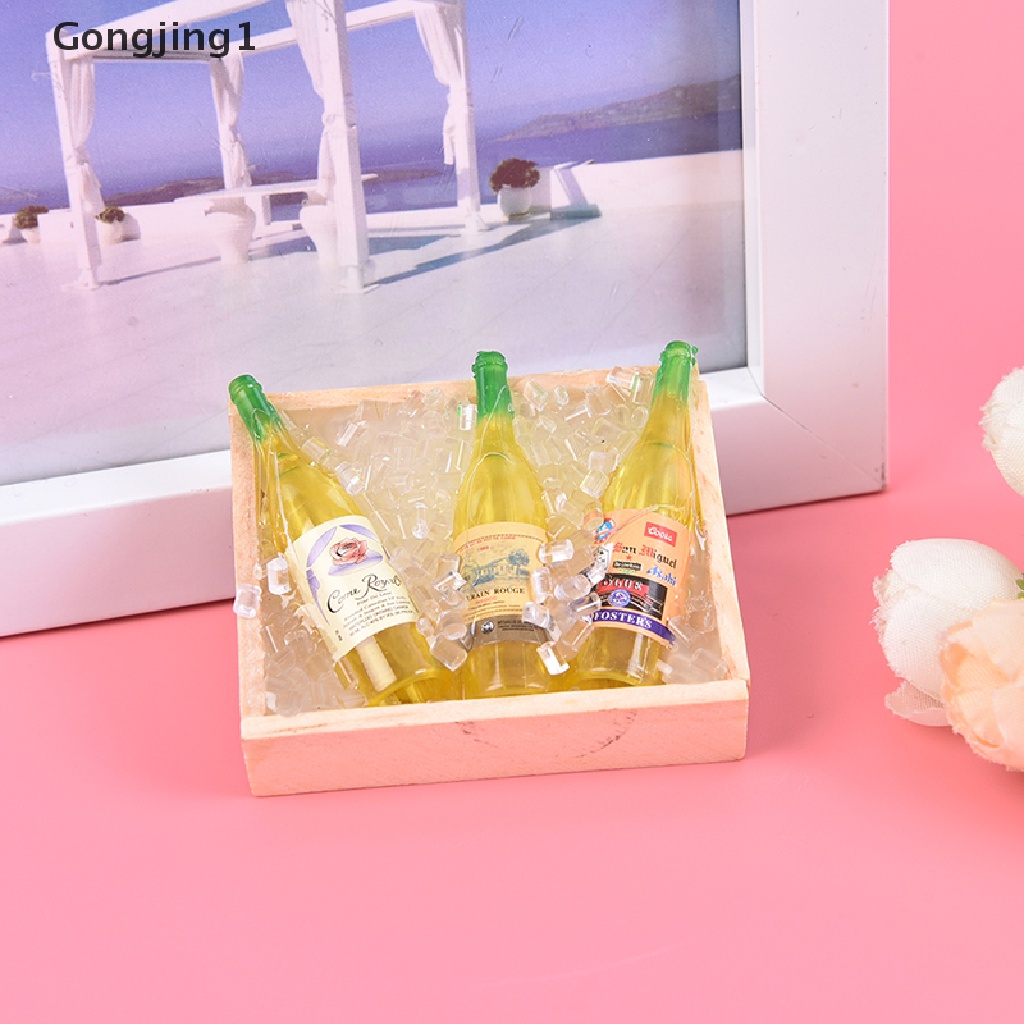 Gongjing1 Mainan Miniatur Botol Wine Skala 1: 12 Untuk Aksesoris Rumah Boneka