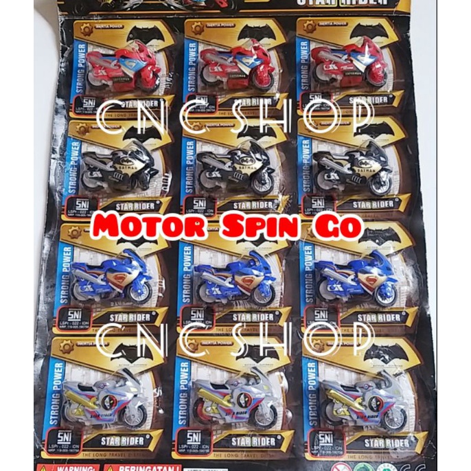 Mainan Anak Laki Motor Motoran Spin Go Batman Superman Ultraman RANDOM Keren Murah