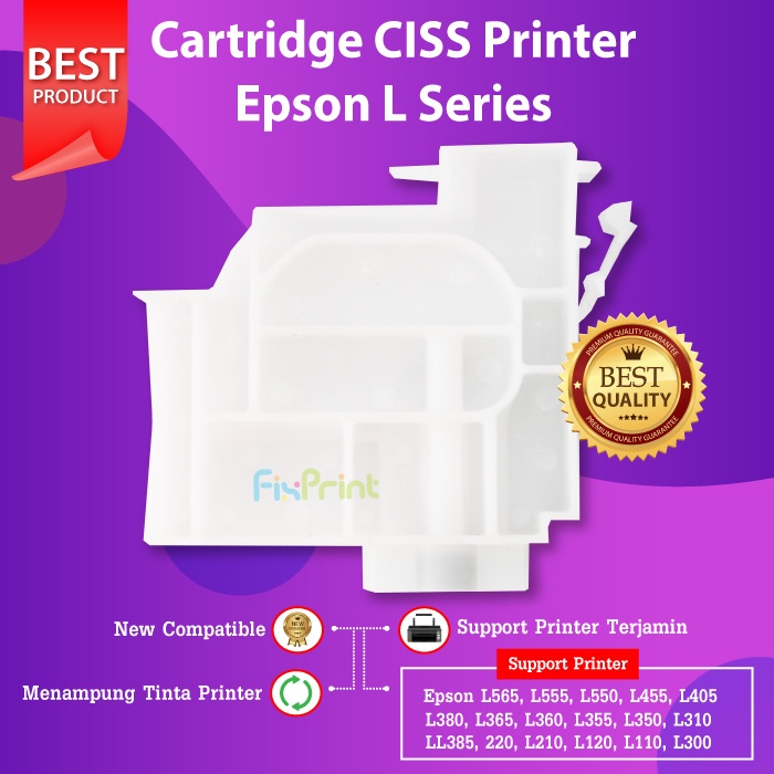 Cartridge Adapter Epson L120 L121 L800 L805 L810 L1300 L1800 Damper CISS Tinta L550 L555 L565 L360