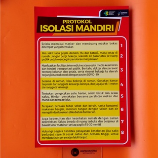 Jual Poster Isolasi Mandiri, Poster Protokol Isolasi Mandiri, Poster ...