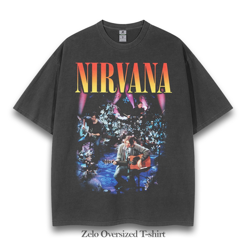 kaos Nirvana Unplugged Style oversize vintage tee t-shirt