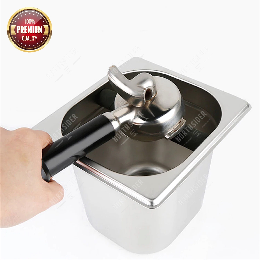 KNOCK BOX STAINLESS STEEL T10cm &amp; T15cm| TEMPAT SAMPAH KOPI ESPRESSO