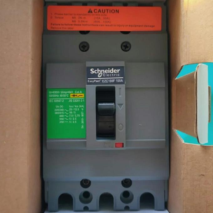 Mccb NFB breaker ezc100 3P 60A 75A 80A 100A schneider