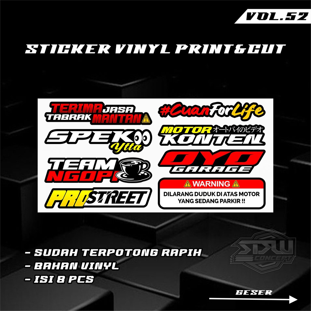 Sticker Print Racing / Stiker racing terbaru / stiker motor / stiker motor