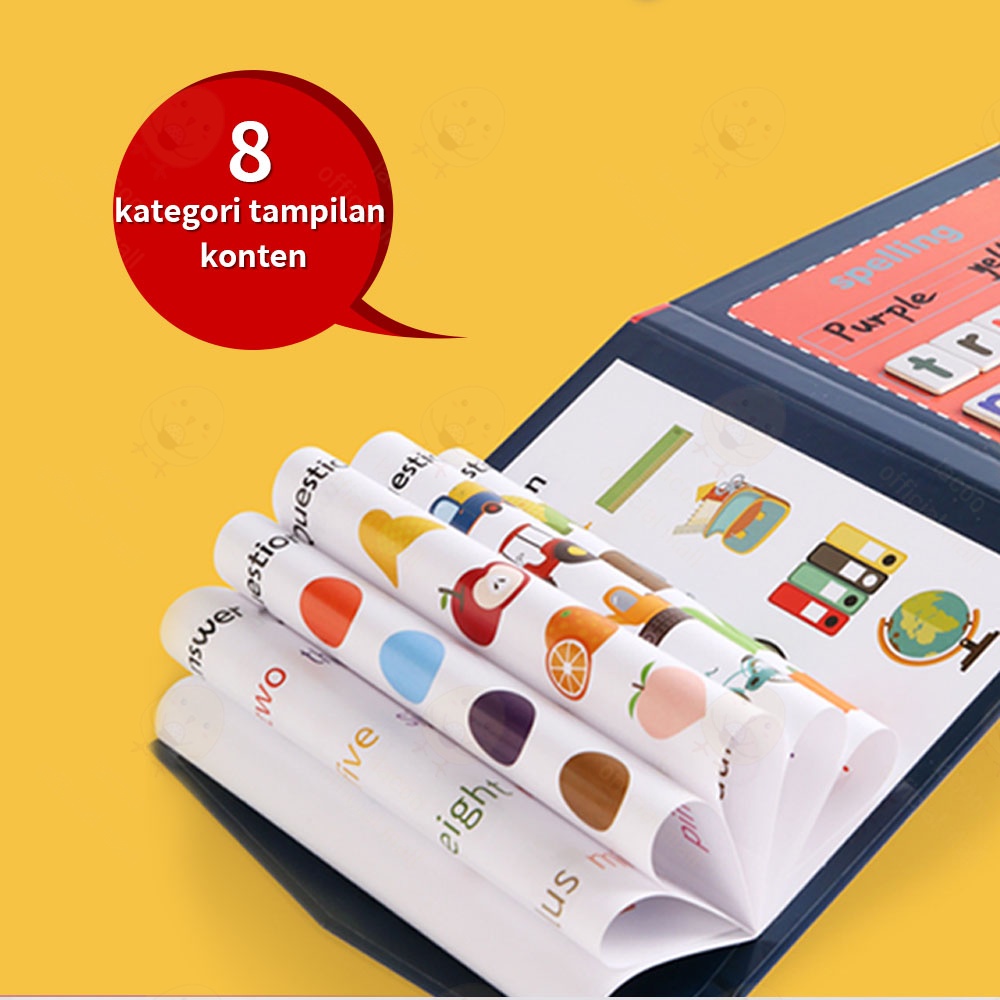 Lacoo Spelling game book buku Scrabble magnet Puzzle kayu Mainan Edukasi