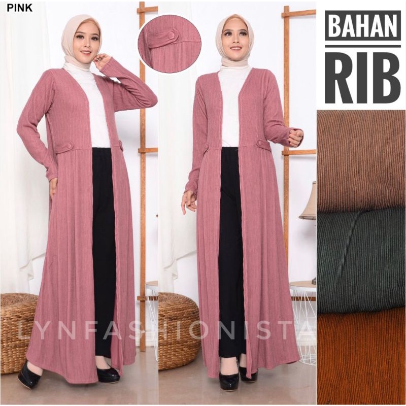 (BB MAX 70 KG)VIKA OUTER/CARDIGAN WANITA MUSLIMAH/LONG CARDI PANJANG POLOS PREMIUM-4