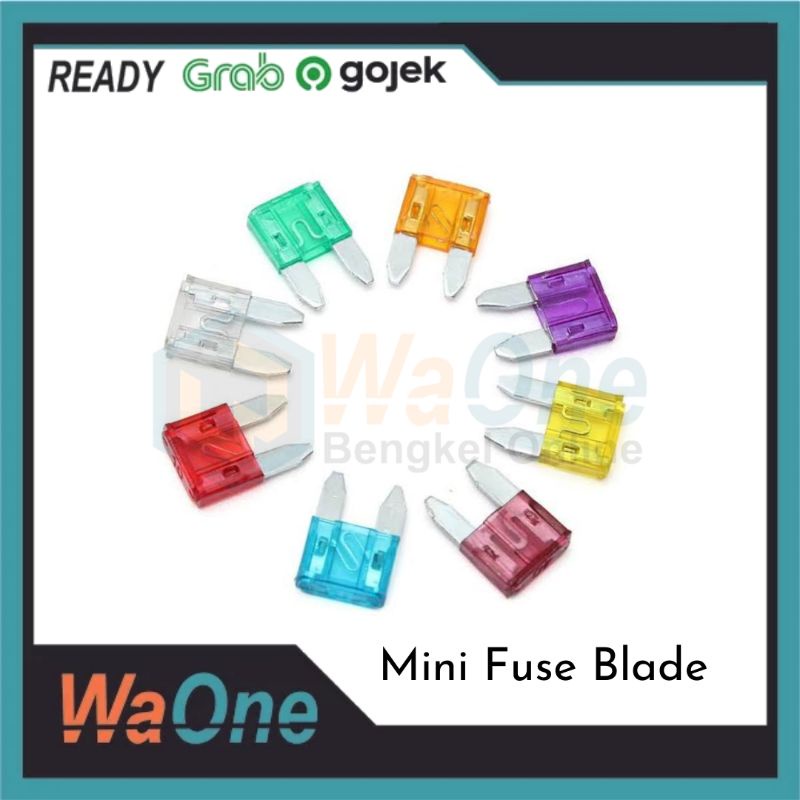 Sikring Tancap Mini 5A 7.5A 10A 15A 20A 25A 5 A 7.5 A 10 A 15 A 20 A 25 A Mini Fuse Blade Kecil Motor Mobil Sekring Ampere