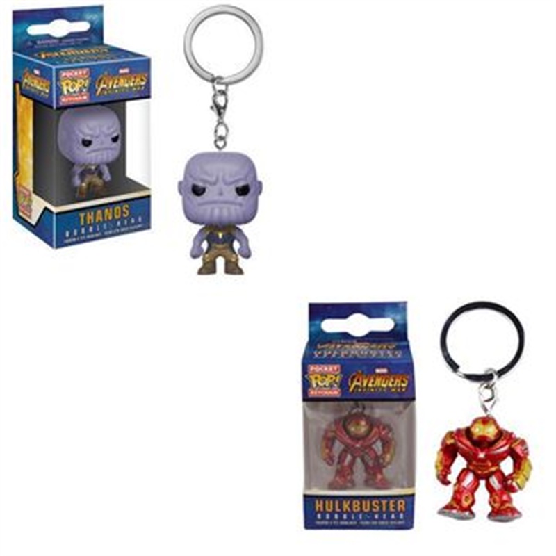 1pc Gantungan Kunci Funko POP Avengers 4 Captain Marvel Hulk Thanos Bahan PVC Untuk Koleksi