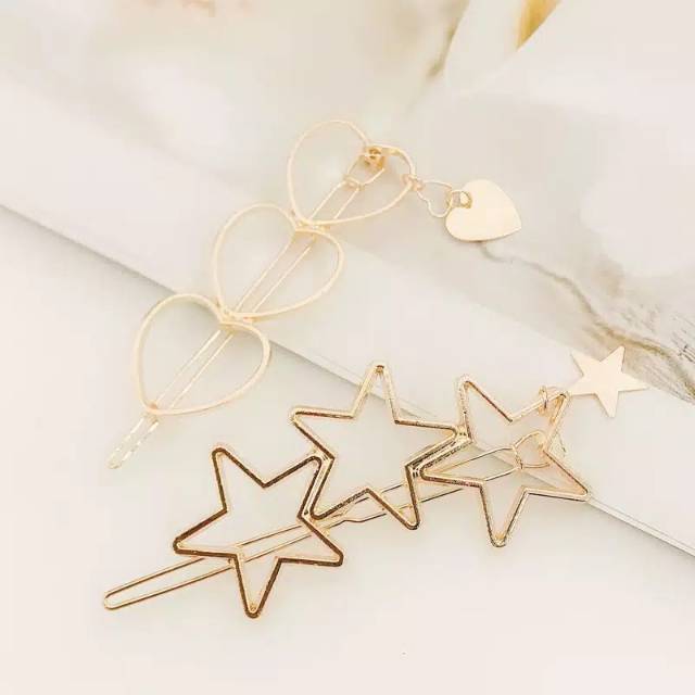 Hair pin penjepit hijab kerudung jilbab bintang love pashmina berongga korea