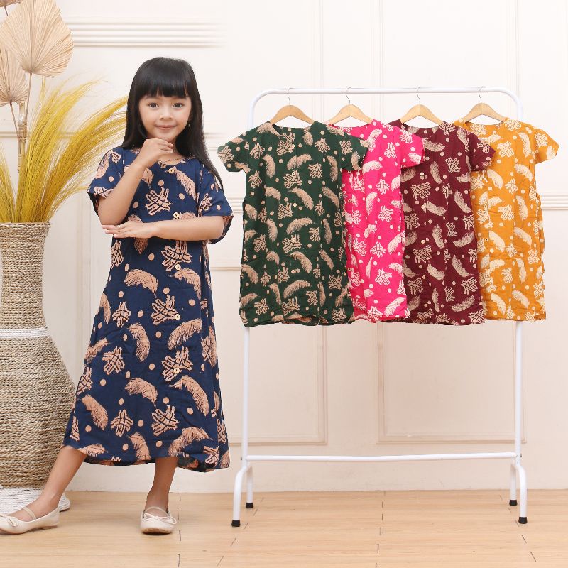 DASTER ANAK ANDIN MOTIF/PAKAIAN ANAK PEREMPUAN/BAJU RAYON ANAK ESTIMASI 6-15 THN
