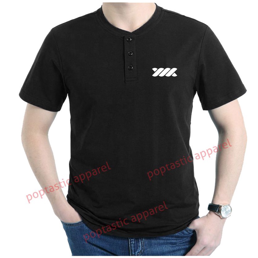 UNDERR ARMMOUR - Kaos Henley Kancing Pria ORIGINAL PREMIUM Bahan Adem dan Lembut Hitam