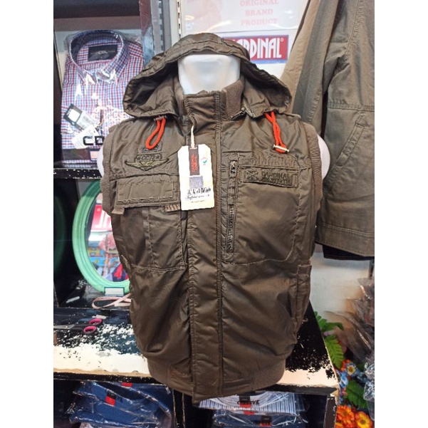 CARDINAL Original Mens Vest Rompi Casual Pria Coklat EARAR34