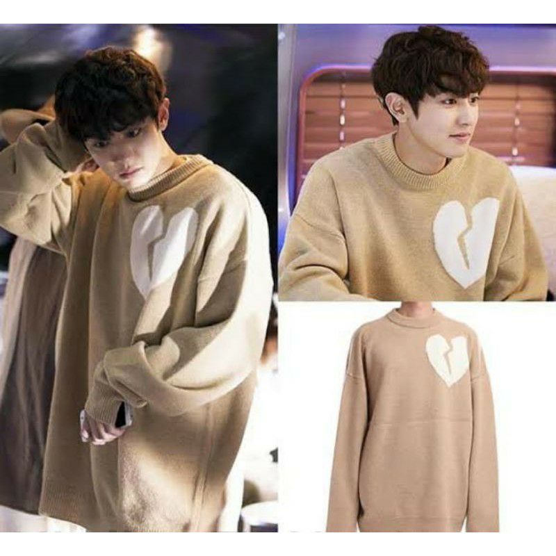 Basic Sweater Exo Chanyeol style Broken hearth