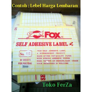 Jual Kertas Lebel Harga Lembaran. Kertas Lebel. Stiker Nama. Label