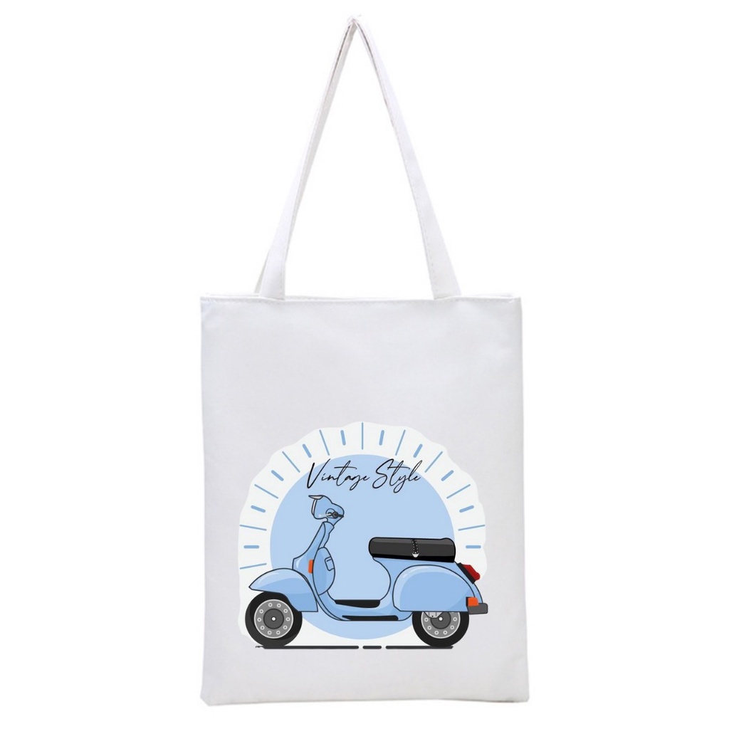 PART A100 VESPA New totebag (resleting) dan Stringbag ransel serut aesthetic printing premium (A100) || kiiyoomii ||