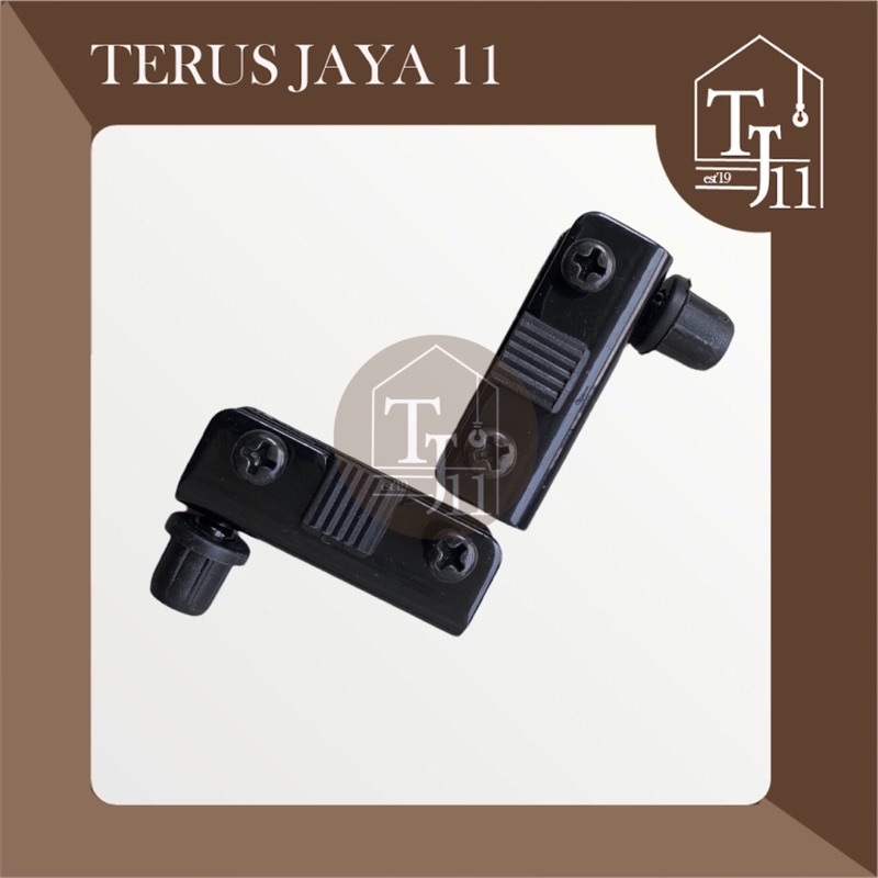 Engsel Jepit Kaca / Engsel T 86 S Hitam / Engsel Pivot Kaca T-86 ( 1 Set )