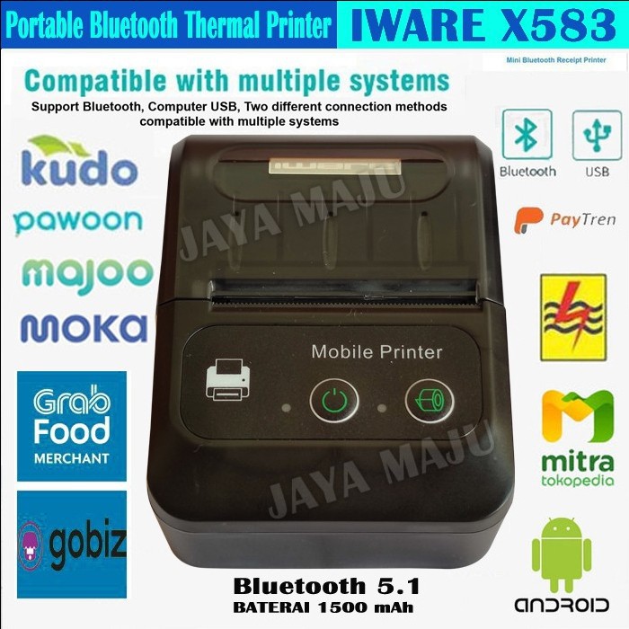 Printer Thermal Bluetooth IWARE V2 EPX583 EPX 583 RPP02 X583 X 583 5809 5811 ZJ5809ii ZJ5809