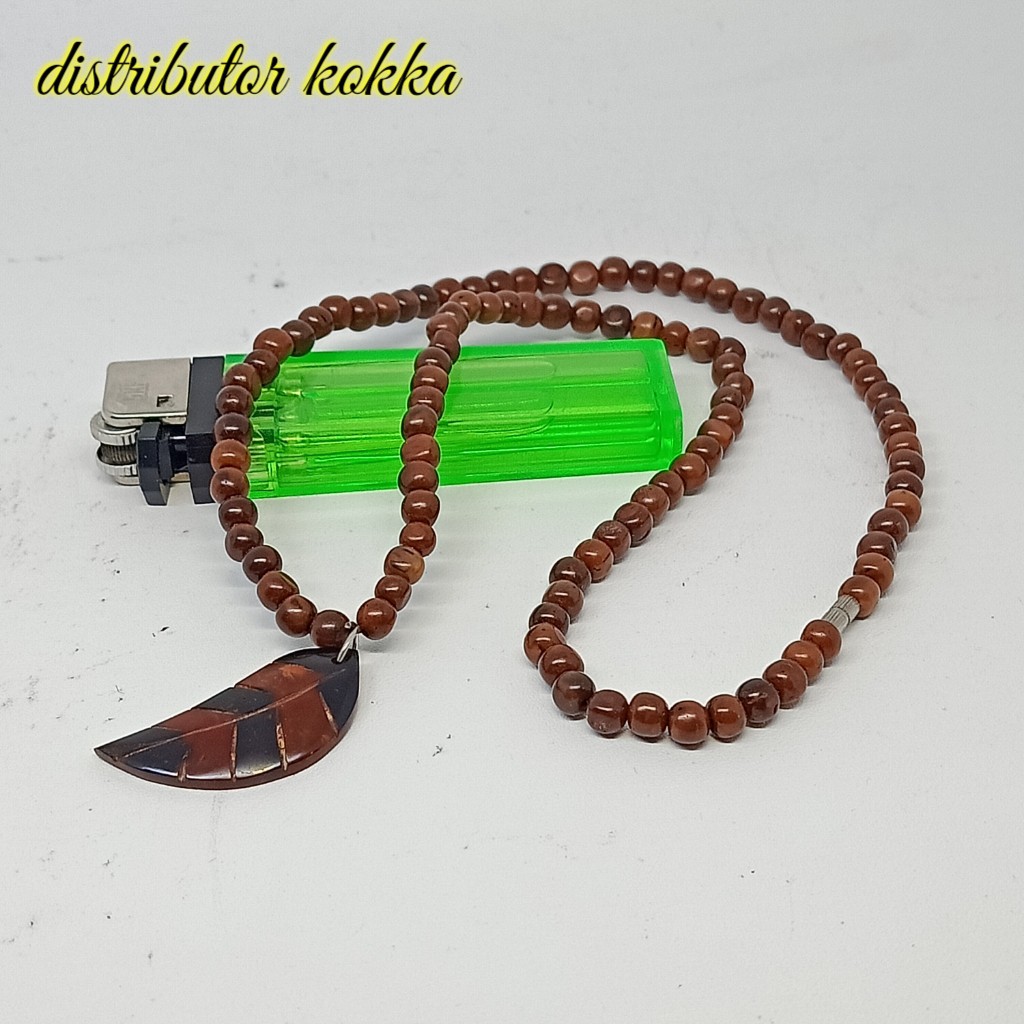 ( SUPER MURAH )  Kalung kokka kaukah daun full coklat