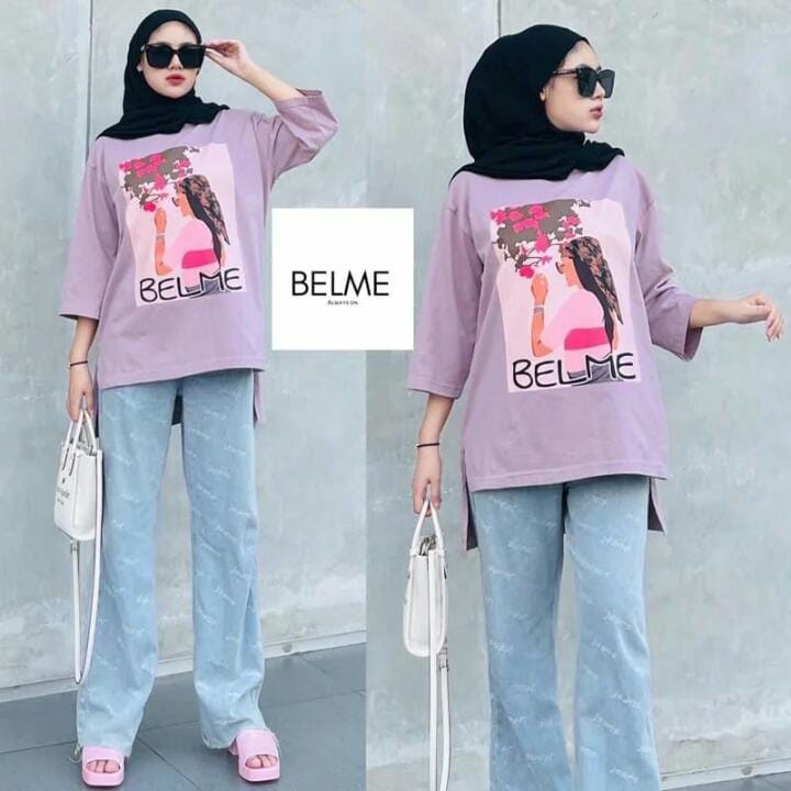 Baju Atasan Wanita Terbaru Belme Top Matt Combed 24s / Blouse Jumbo Ld110 Cm Ootd Kekinian Korean Style