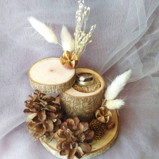 Rustic wooden ring box / ring box rustic / tempat cincin