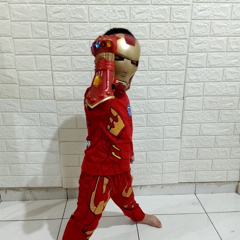 SETELAN ANAK LAKI LAKI SUPERHERO IRON MAN / KOSTUM BAJU ANAK KARAKTER IRONMAN / BAJU ANAK IRONMAN