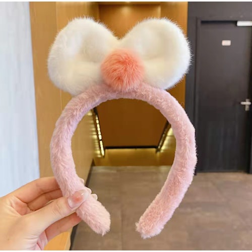 Bando Wanita Desain Pita Bahan Plush Lembut Untuk Cuci Muka BND K70