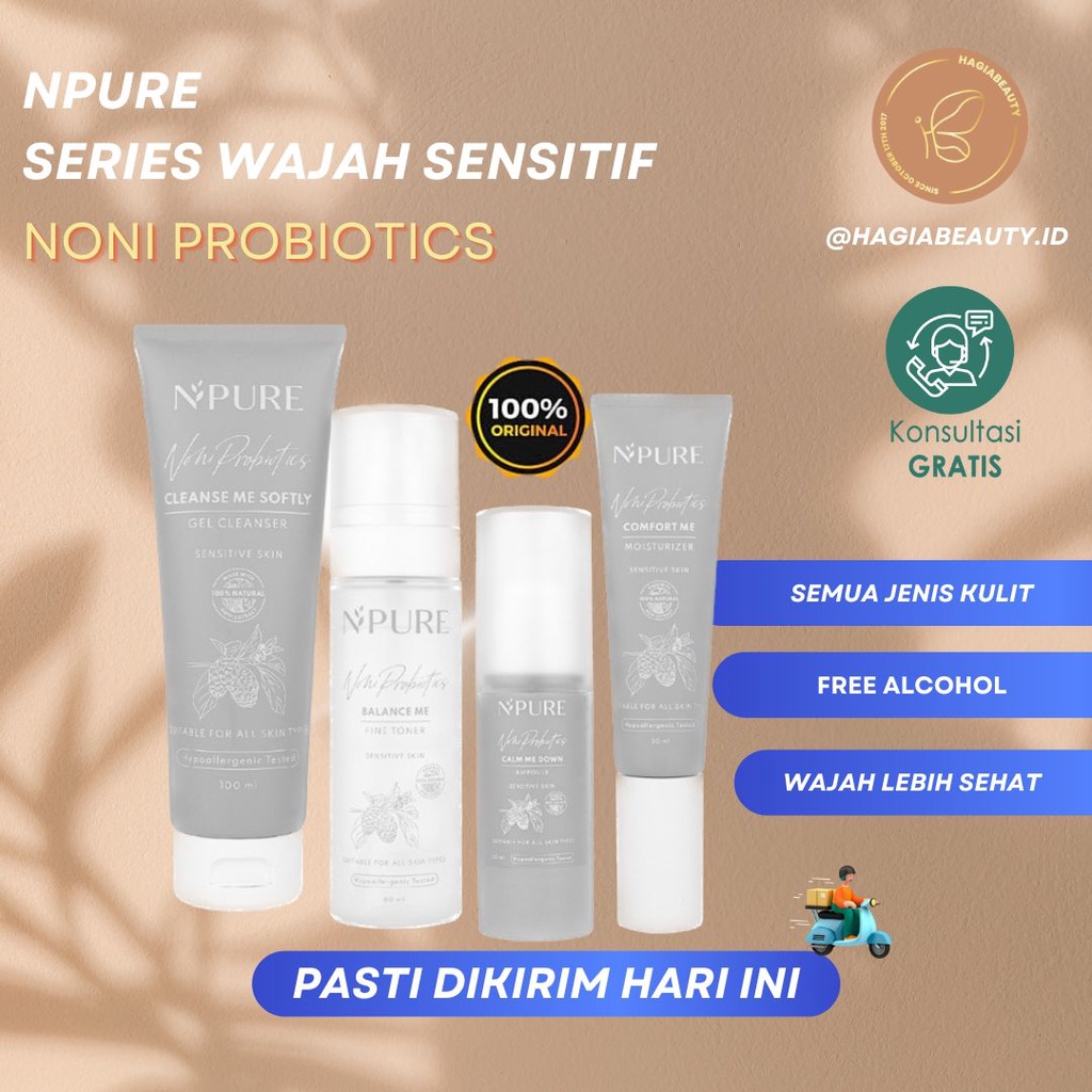 BISA COD - N PURE Paket Lengkap NONI PROBIOTICS SERIES (SENSITIVE SERIES) / Npure untuk wajah sensitif